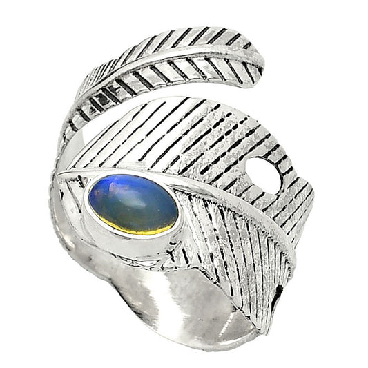 Adjustable Feather - Ethiopian Opal Ring size-8 R-1473 SDR237094