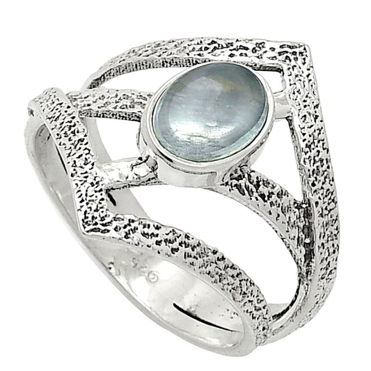 Natural Sky Blue Topaz Cab Ring size-8 R-1471 SDR237986