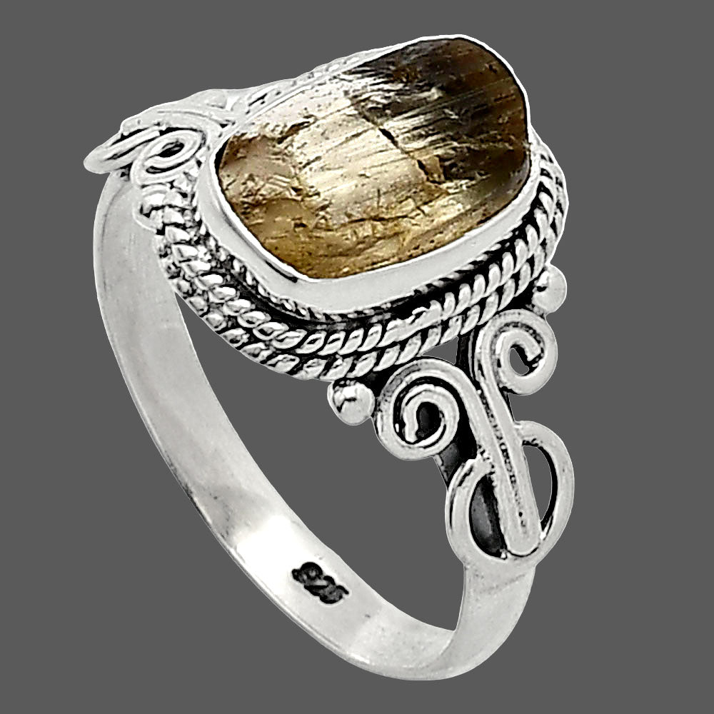 Natural Yellow Scapolite Rough Ring size-8.5 R-1345 SDR238603
