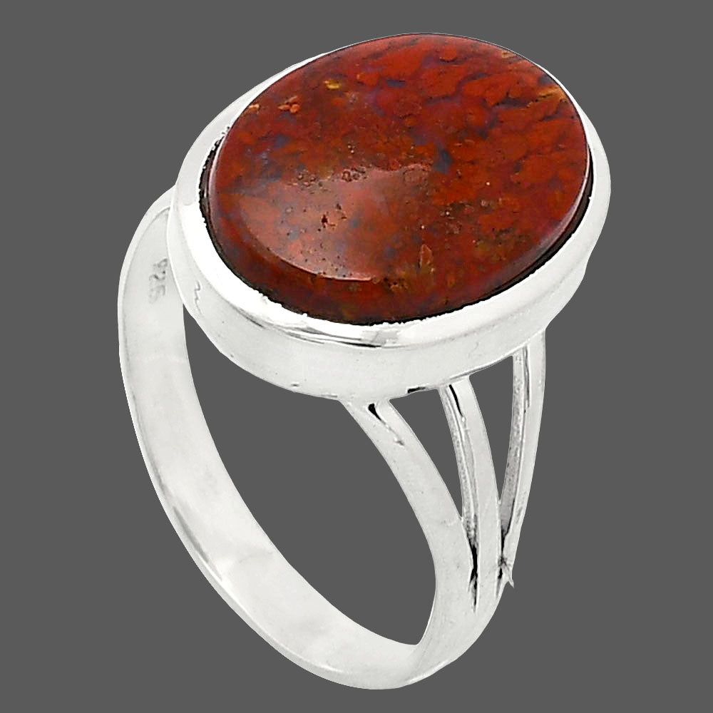 Natural Red Moss Agate Ring size-8 R-1006 SDR239218