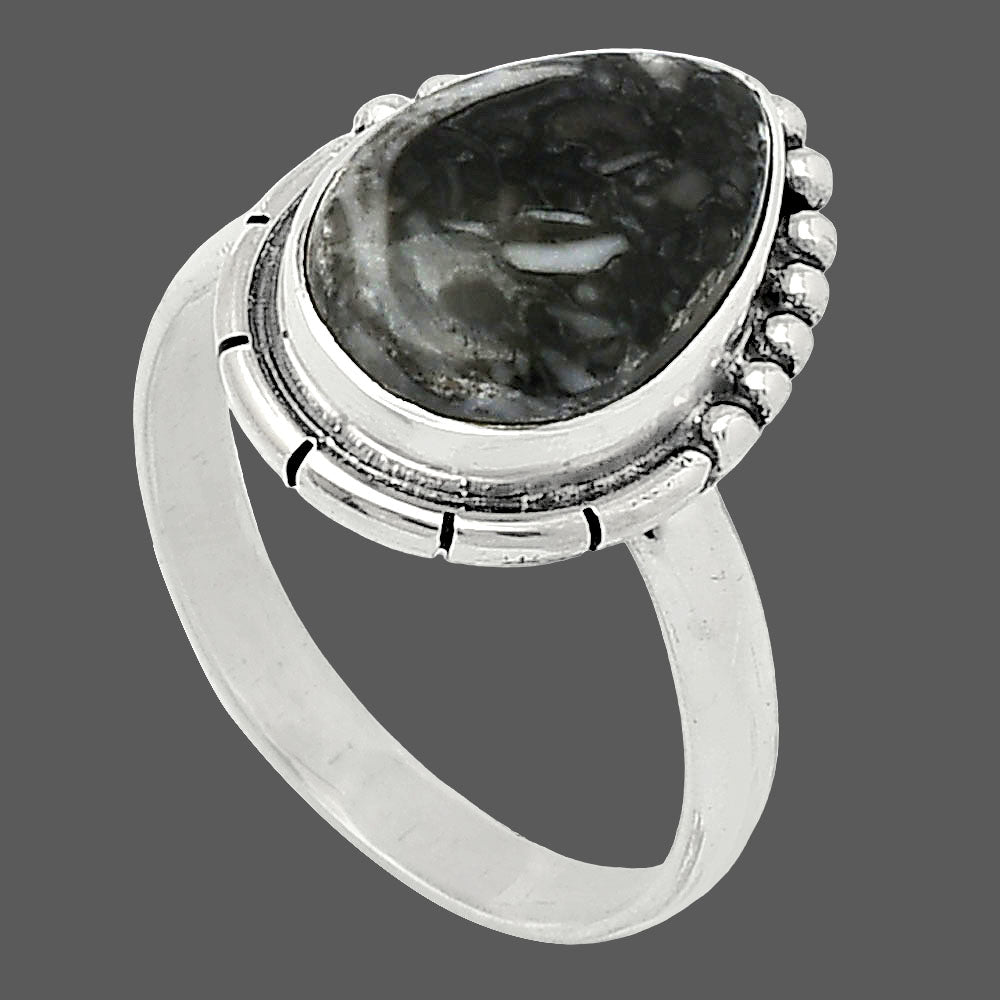 Natural Mexican Cabbing Fossil Ring size-8 R-1151 SDR239468