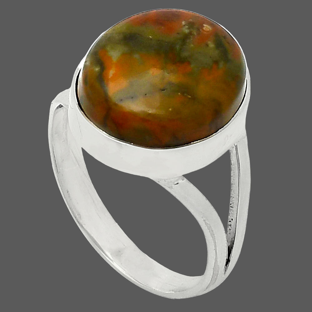 Natural Rhyolite - Rainforest Jasper Ring size-8 R-1002 SDR239950