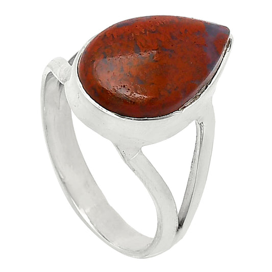 Natural Red Moss Agate Ring size-8 R-1002 SDR240073
