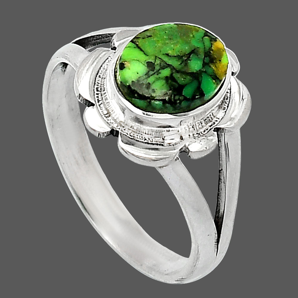 Natural Green Matrix Turquoise Ring size-8 R-1342 SDR240108