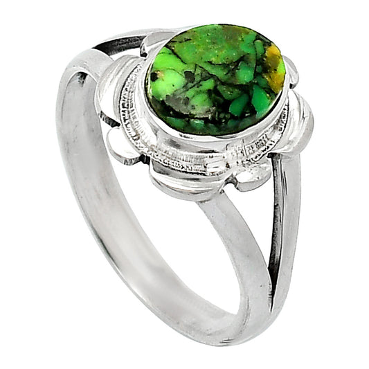 Natural Green Matrix Turquoise Ring size-8 R-1342 SDR240108