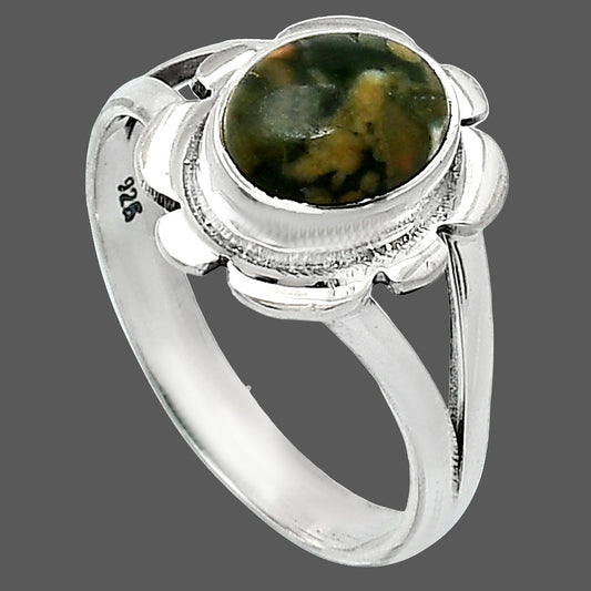 Natural Rhyolite - Rainforest Jasper Ring size-8 R-1342 SDR240121