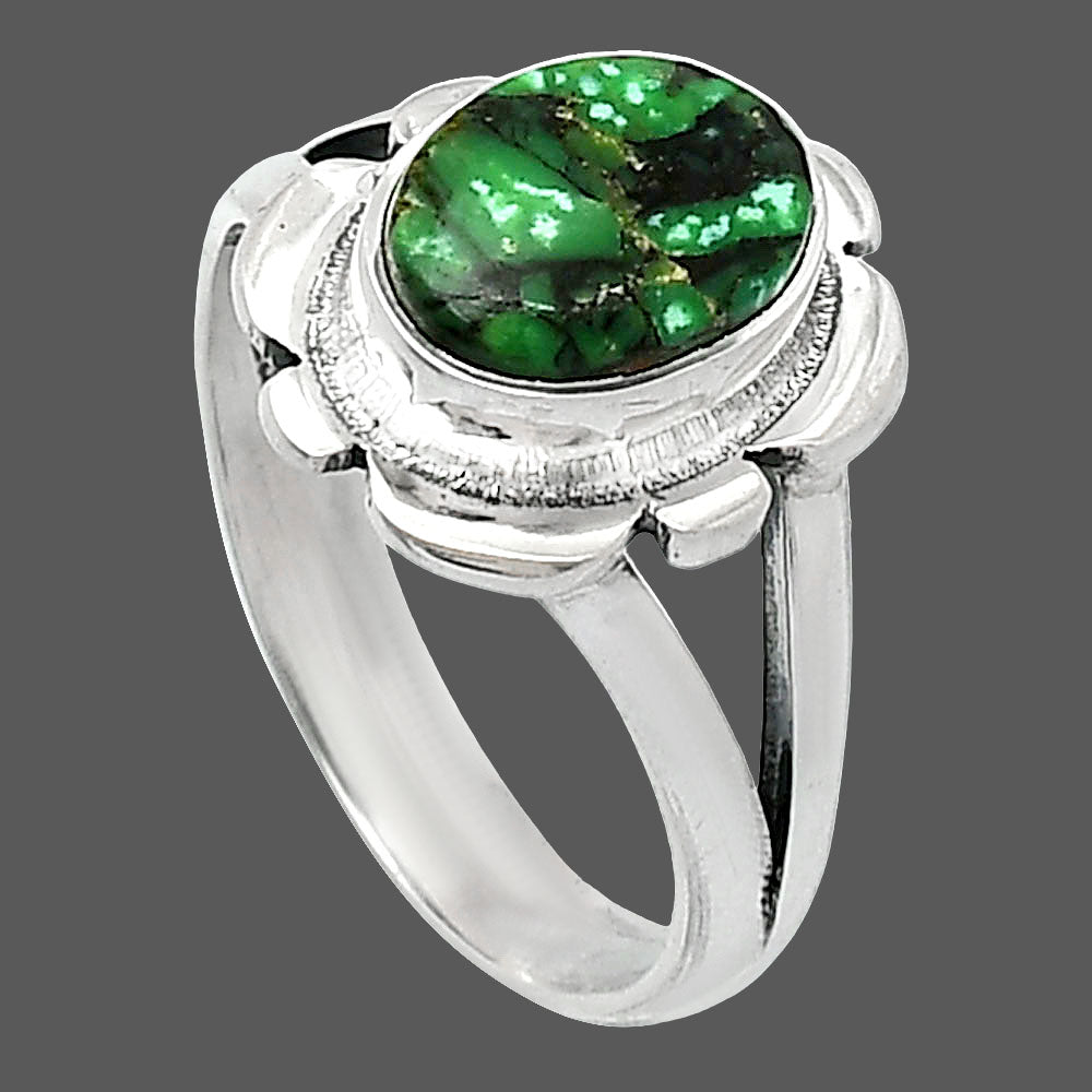 Natural Green Matrix Turquoise Ring size-6 R-1342 SDR240133