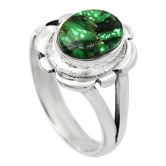 Natural Green Matrix Turquoise Ring size-6 R-1342 SDR240133