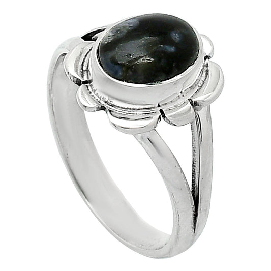 Llanite Blue Opal Crystal Sphere Ring size-7.5 R-1342 SDR240148