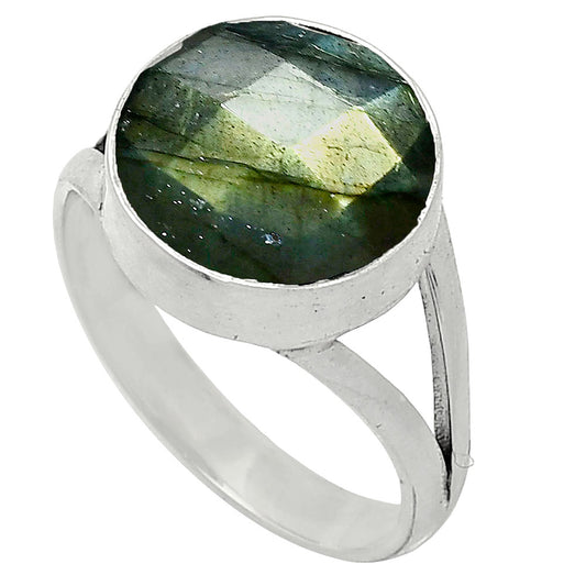 Spectrolite Labradorite Checker Ring size-7.5 R-1002 SDR240395