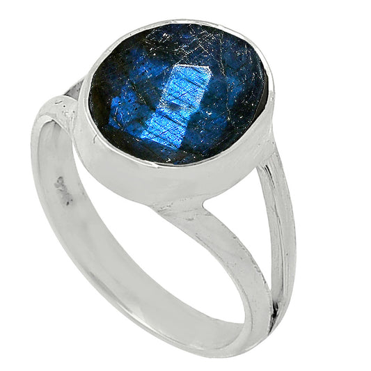 Natural Blue Labradorite Checker Ring size-7 R-1002 SDR240406
