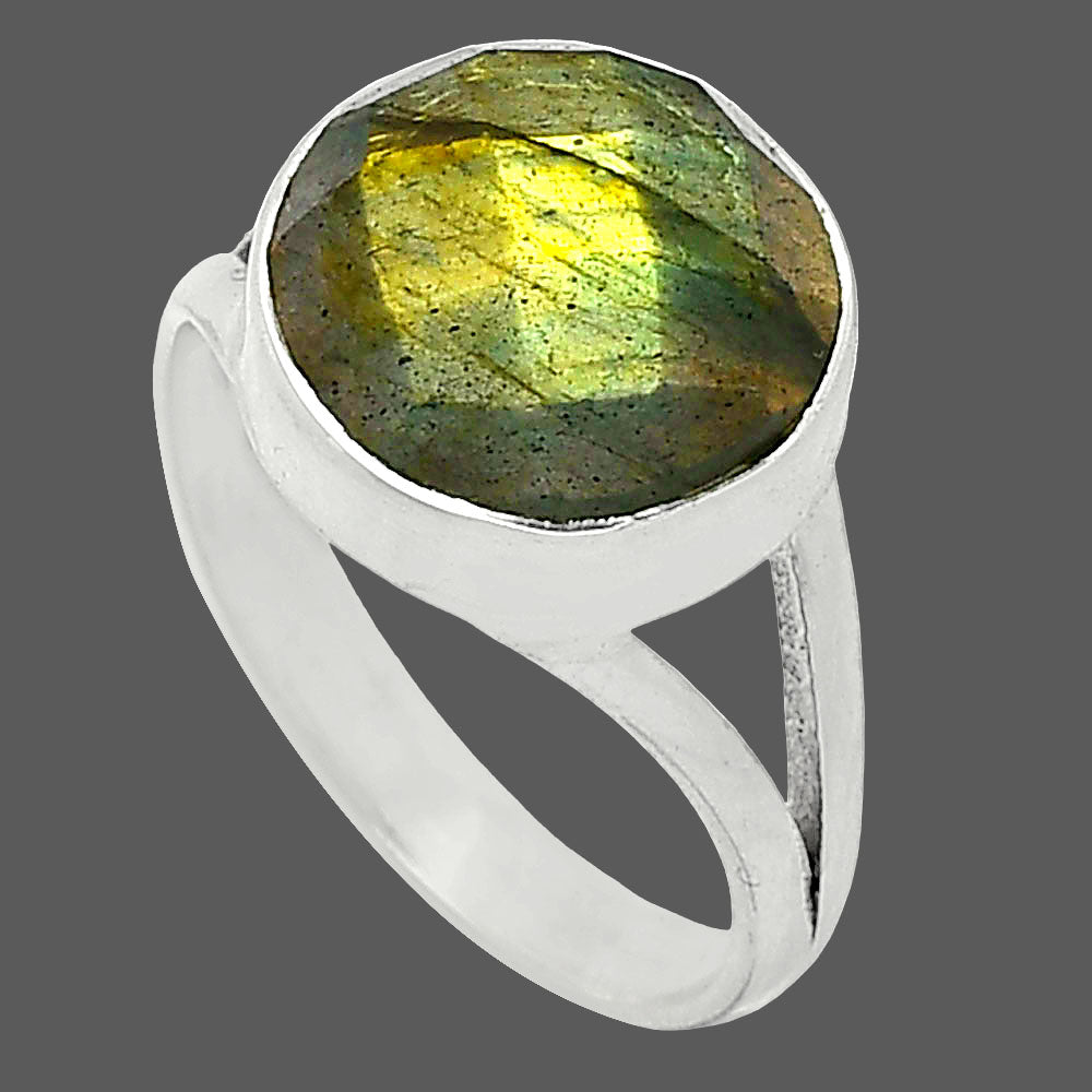 Spectrolite Labradorite Checker Ring size-7 R-1002 SDR240420