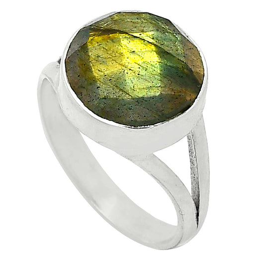 Spectrolite Labradorite Checker Ring size-7 R-1002 SDR240420