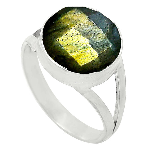 Spectrolite Labradorite Checker Ring size-8 R-1002 SDR240429
