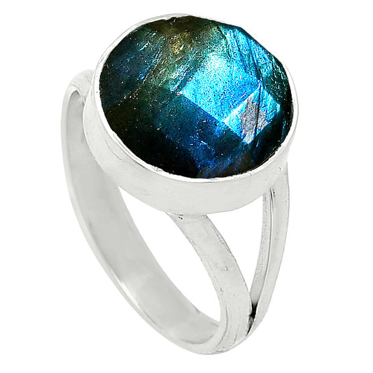 Natural Blue Labradorite Checker Ring size-7 R-1002 SDR240430