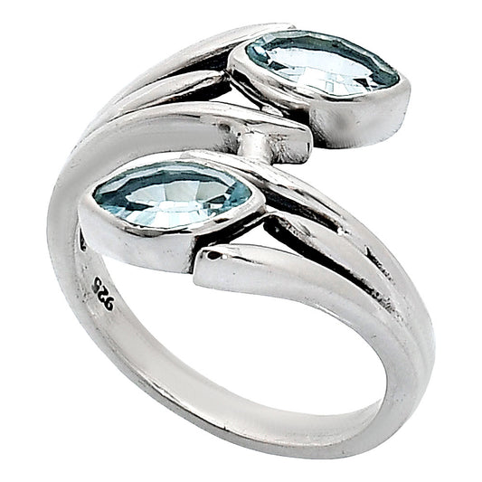 Natural Sky Blue Topaz Ring size-7.5 R-1023 SDR241523