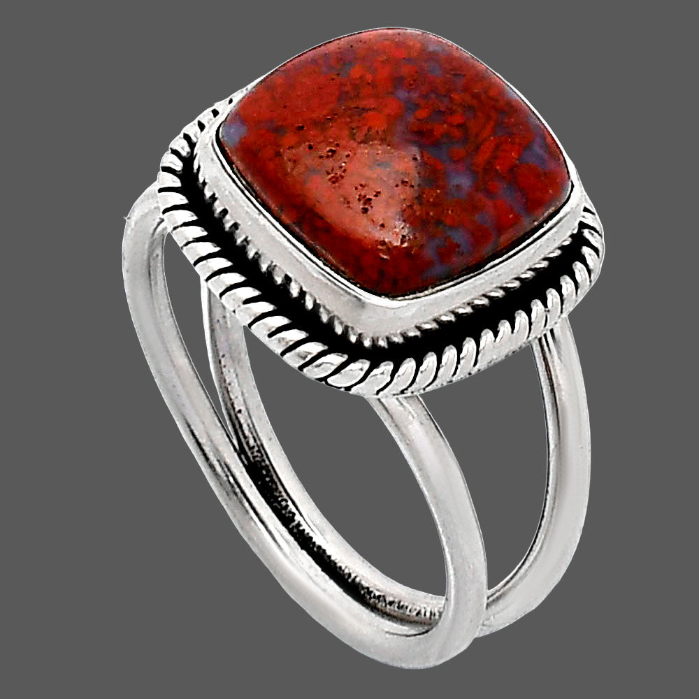 Natural Red Moss Agate Ring size-7 R-1068 SDR241550