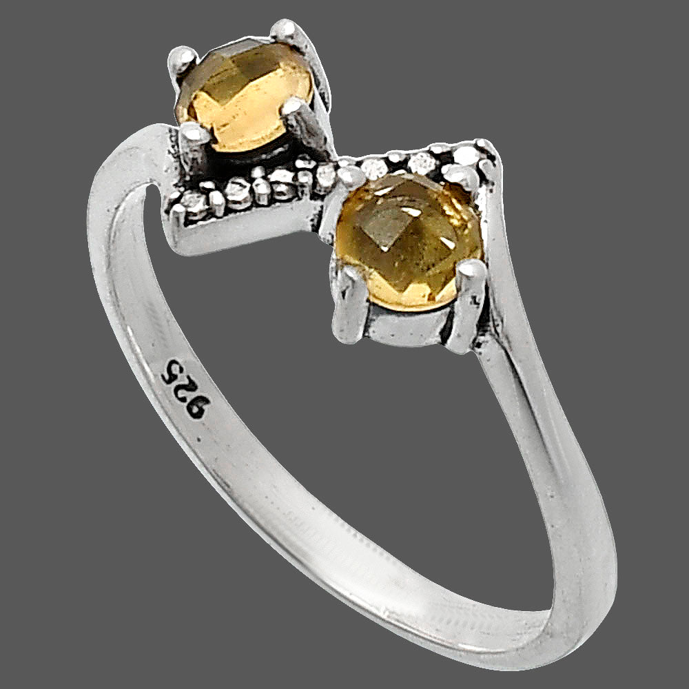 Natural Citrine Checker Ring size-7 R-1184 SDR241908