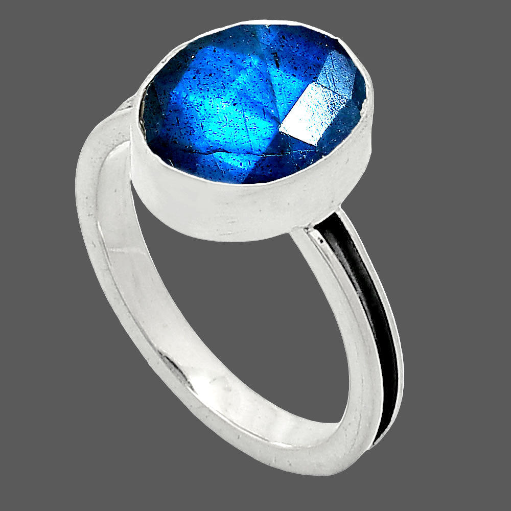 Natural Blue Labradorite Checker Ring size-7.5 R-1056 SDR241953