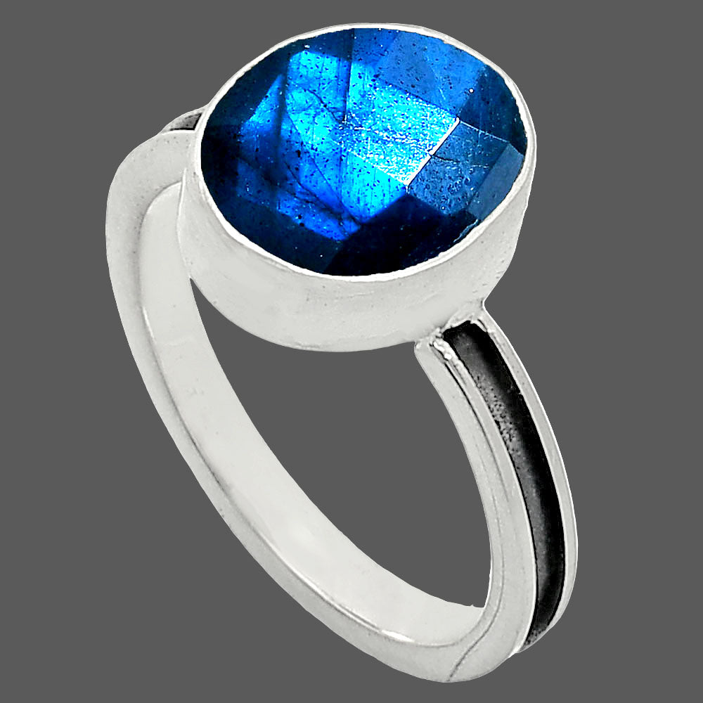 Natural Blue Labradorite Checker Ring size-8 R-1056 SDR241967