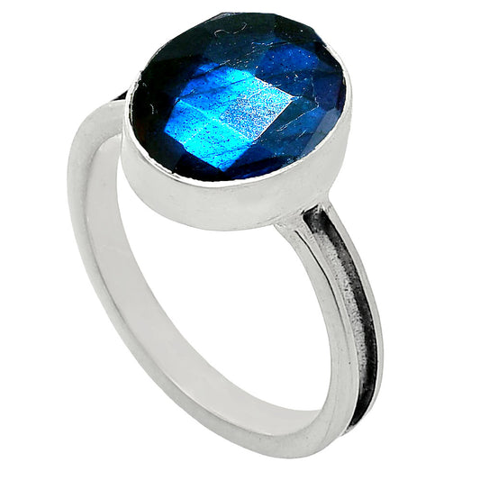 Natural Blue Labradorite Checker Ring size-8 R-1056 SDR241970