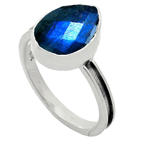 Natural Blue Labradorite Checker Ring size-8.5 R-1056 SDR241972