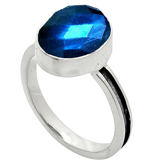 Natural Blue Labradorite Checker Ring size-8 R-1056 SDR241973