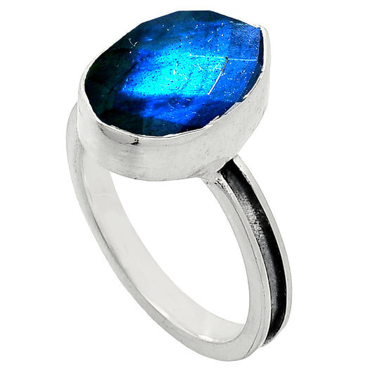 Natural Blue Labradorite Checker Ring size-7 R-1056 SDR241992