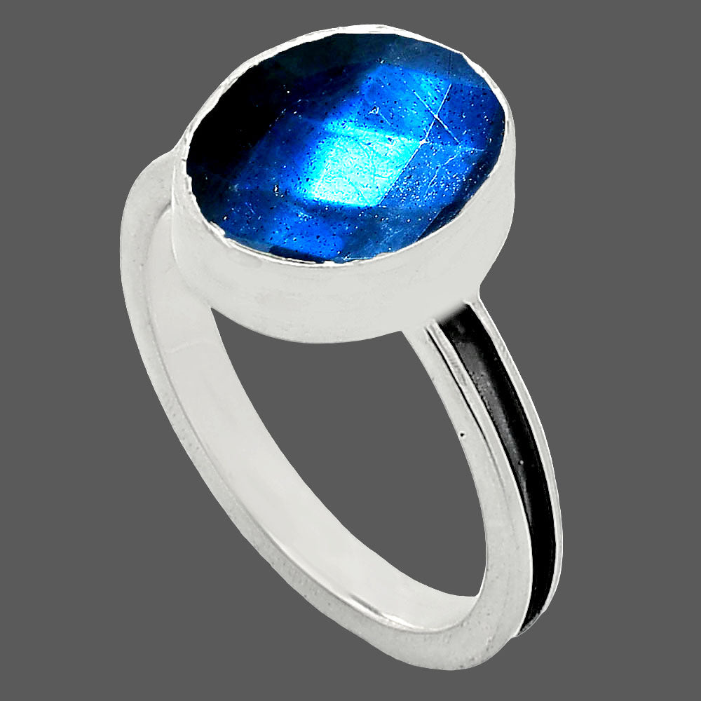 Natural Blue Labradorite Checker Ring size-7.5 R-1056 SDR242010