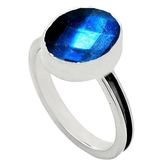 Natural Blue Labradorite Checker Ring size-7.5 R-1056 SDR242010