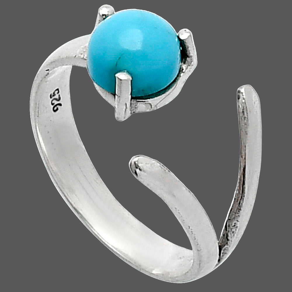 Adjustable Sleeping Beauty Turquoise Ring size-5 R-1176 SDR242252