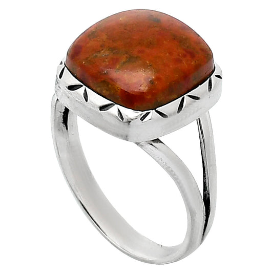 Natural Red Moss Agate Ring size-8.5 R-1074 SDR242349