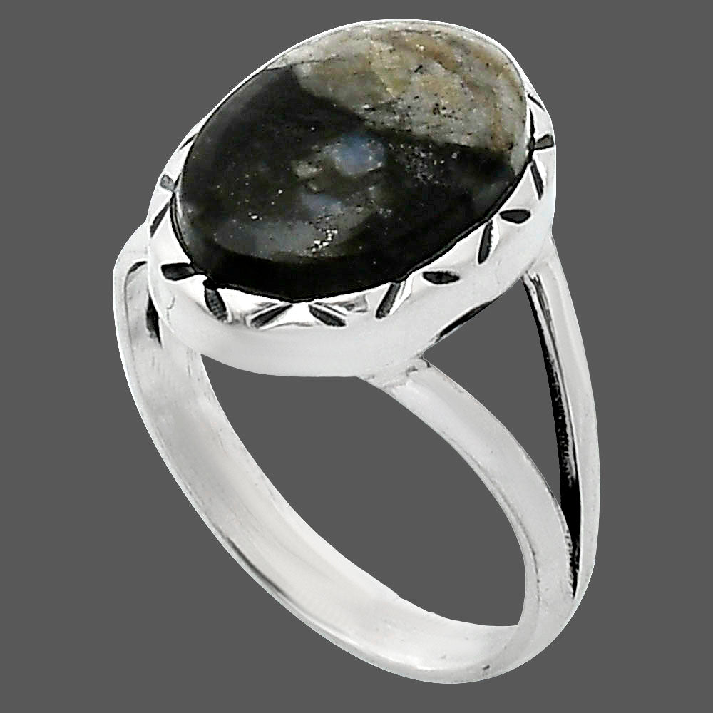 Llanite Blue Opal Crystal Sphere Ring size-8 R-1074 SDR242386