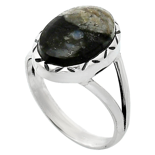 Llanite Blue Opal Crystal Sphere Ring size-8 R-1074 SDR242386