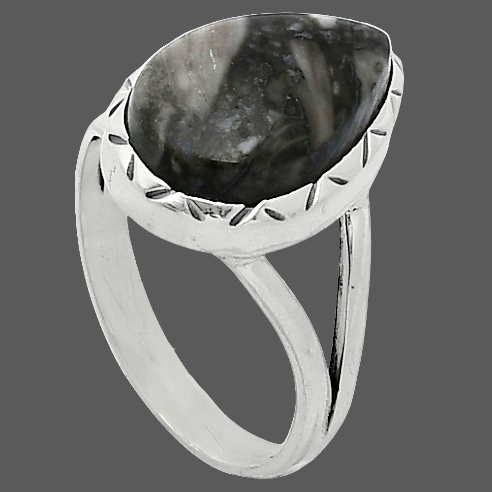 Natural Mexican Cabbing Fossil Ring size-8.5 R-1074 SDR242459