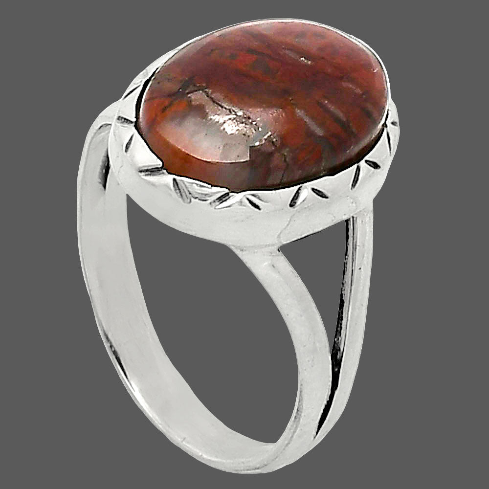 Natural Red Moss Agate Ring size-8.5 R-1074 SDR242477