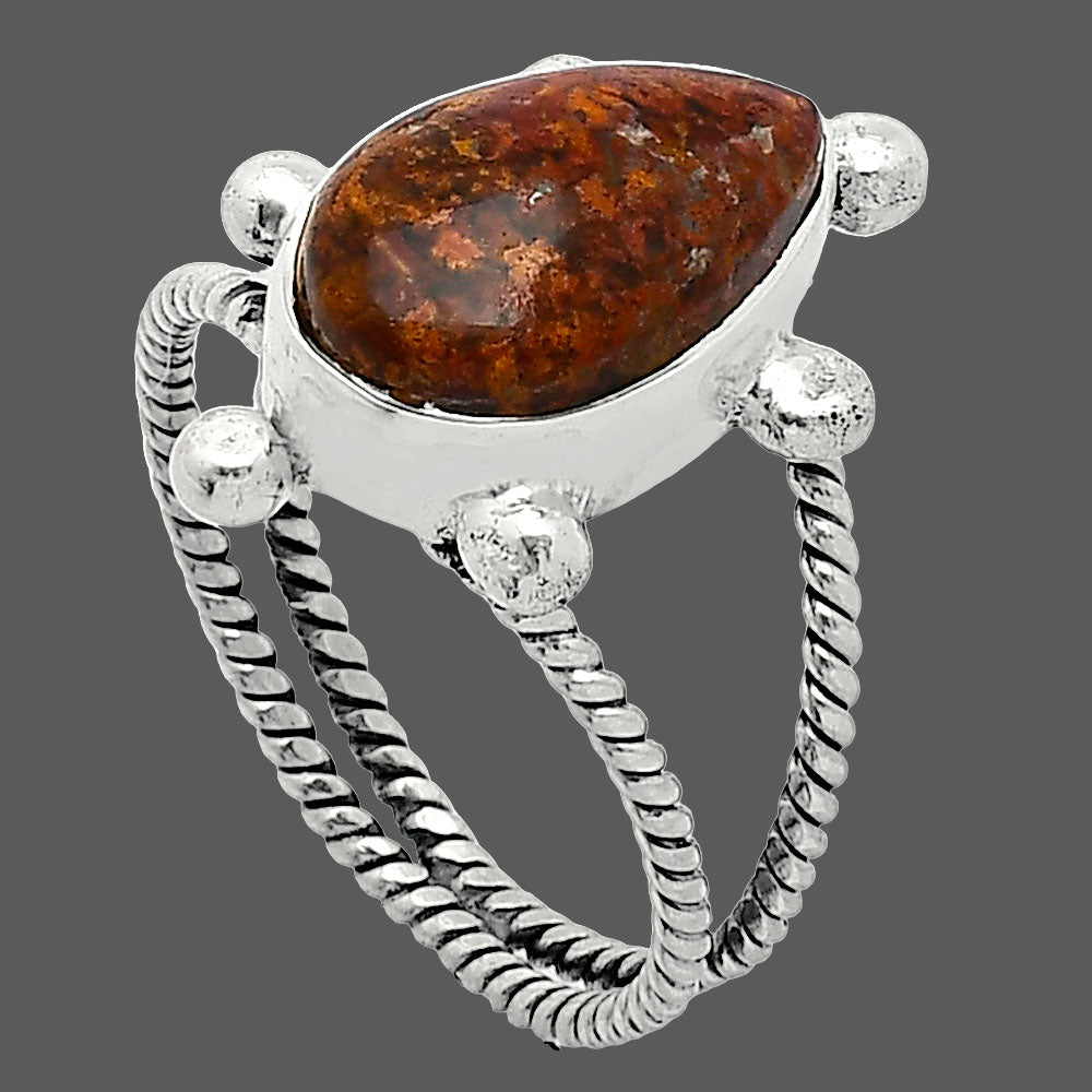 Natural Red Moss Agate Ring size-9 R-1268 SDR242929