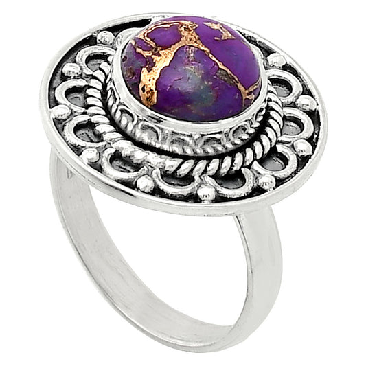 Copper Purple Turquoise - Arizona Ring size-7 R-1256 SDR243089