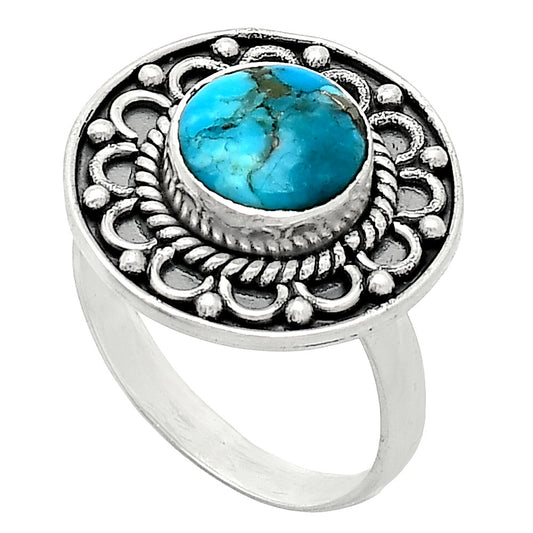 Kingman Turquoise With Pyrite Ring size-8 R-1256 SDR243139