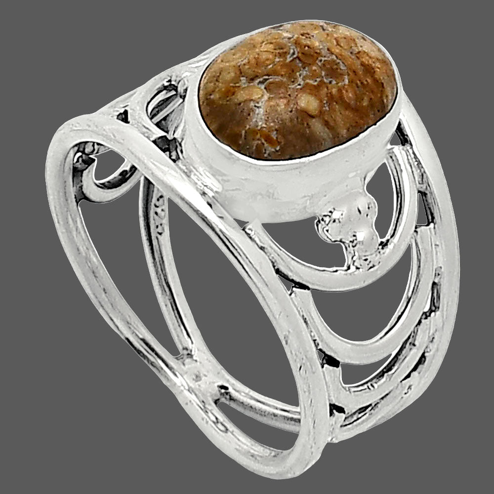 Natural Leopard Skin Jasper Ring size-7.5 R-1379 SDR243181