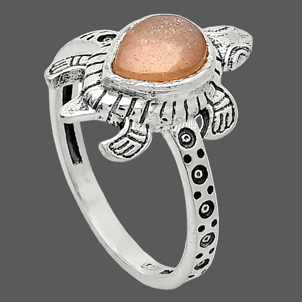 Tortoise - Sunstone - Namibia Ring size-8.5 R-1076 SDR243325