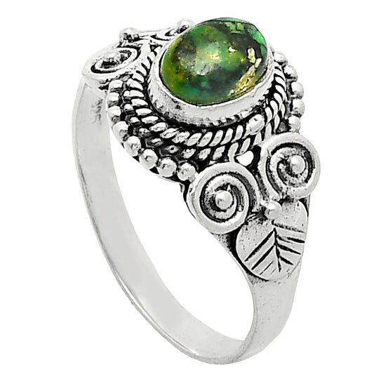 Natural Green Matrix Turquoise Ring size-8 R-1280 SDR243607