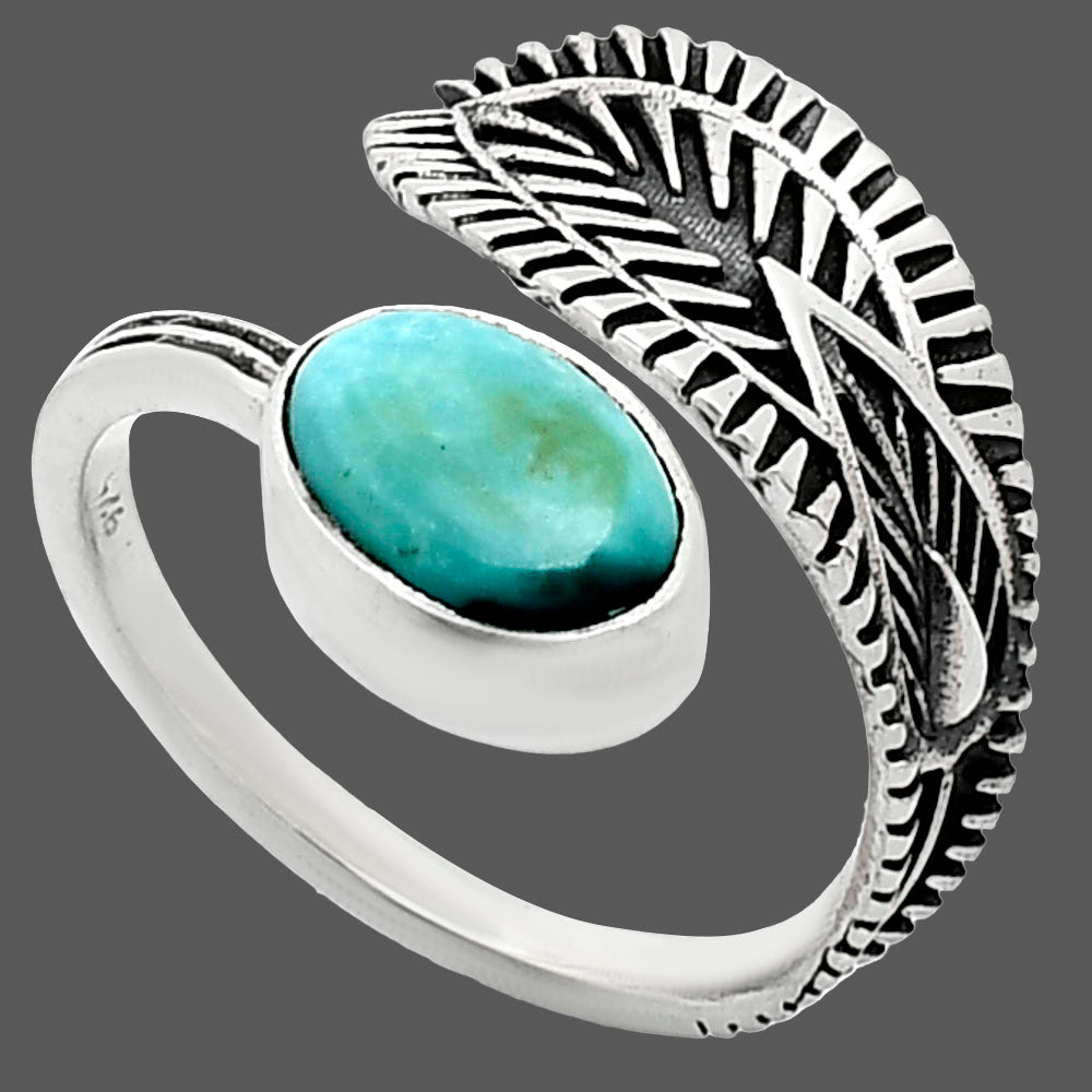 Adjustable - Natural Rare Turquoise Nevada Aztec Mt Ring size-7 R-1116 SDR243783