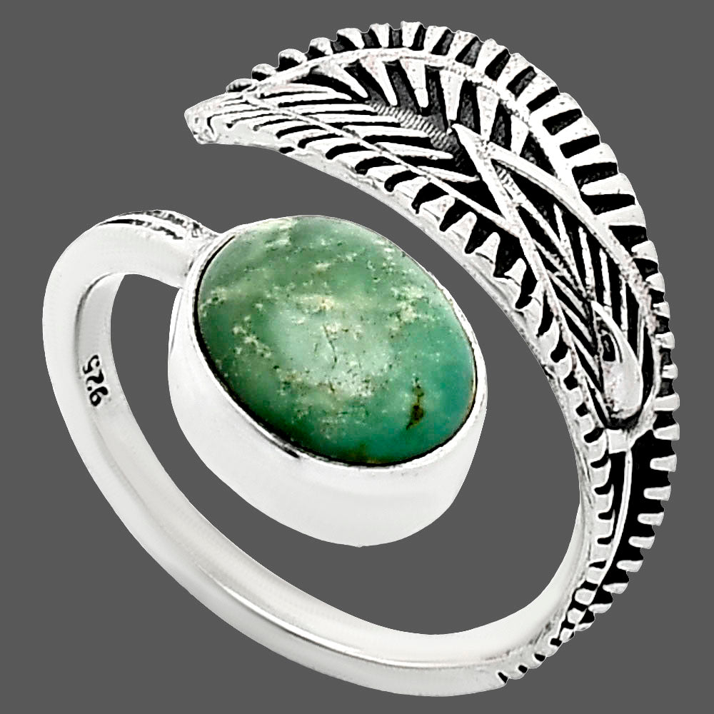 Adjustable - Natural Rare Turquoise Nevada Aztec Mt Ring size-6 R-1116 SDR243789