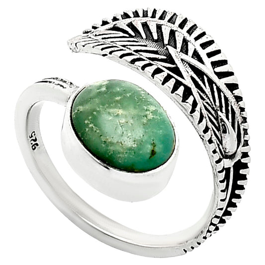 Adjustable - Natural Rare Turquoise Nevada Aztec Mt Ring size-6 R-1116 SDR243789