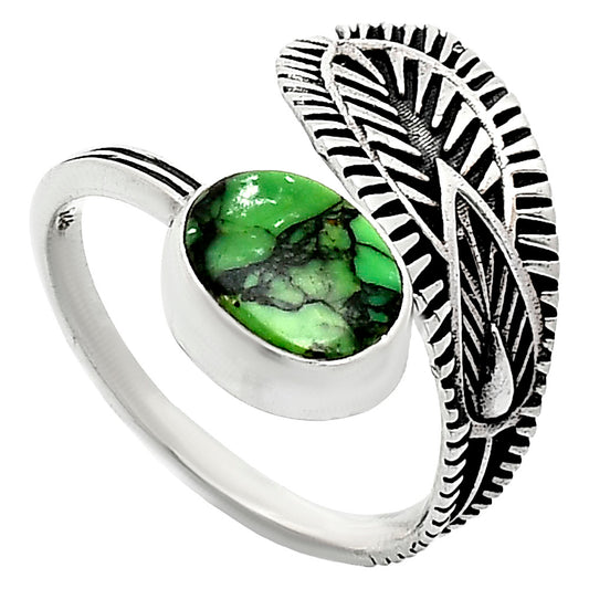 Adjustable - Green Matrix Turquoise Ring size-8 R-1116 SDR243800