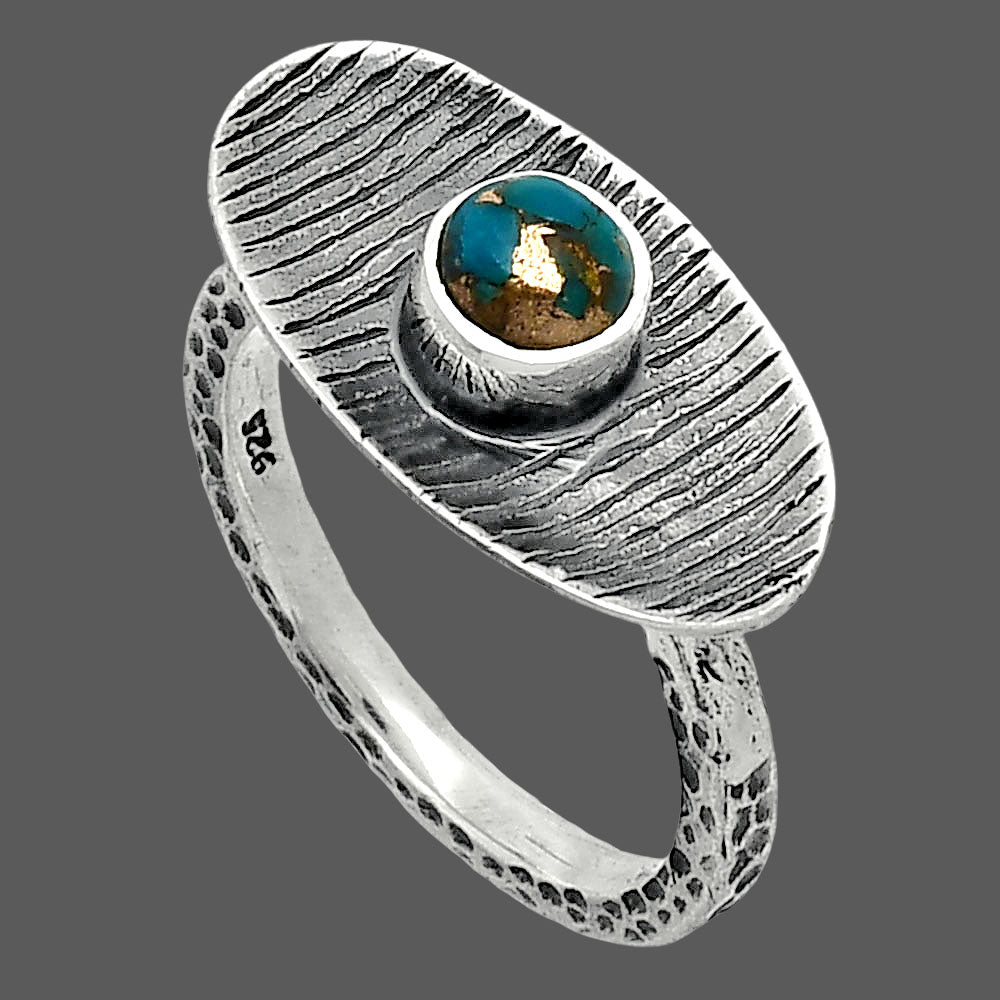 Copper Blue Turquoise - Arizona Ring size-7 R-1573 SDR244198