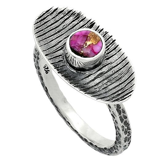 Kingman Pink Dahlia Turquoise Ring size-8.5 R-1573 SDR244230