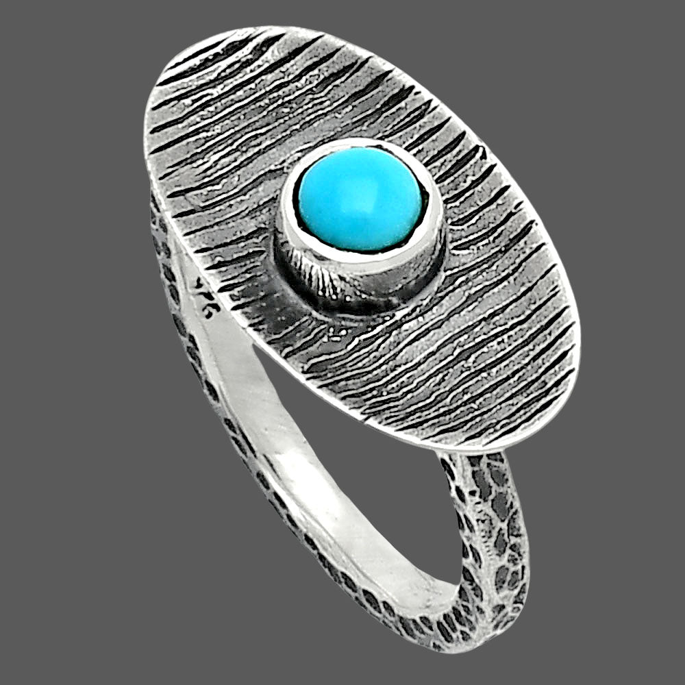 Natural Rare Turquoise Nevada Aztec Mt Ring size-7.5 R-1573 SDR244234