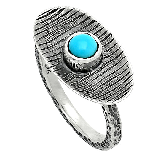 Natural Rare Turquoise Nevada Aztec Mt Ring size-7.5 R-1573 SDR244234